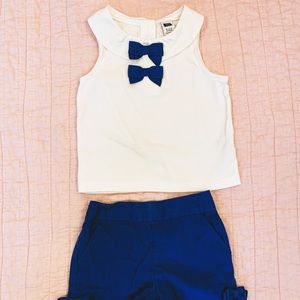 Janie and Jack blue and white outfit